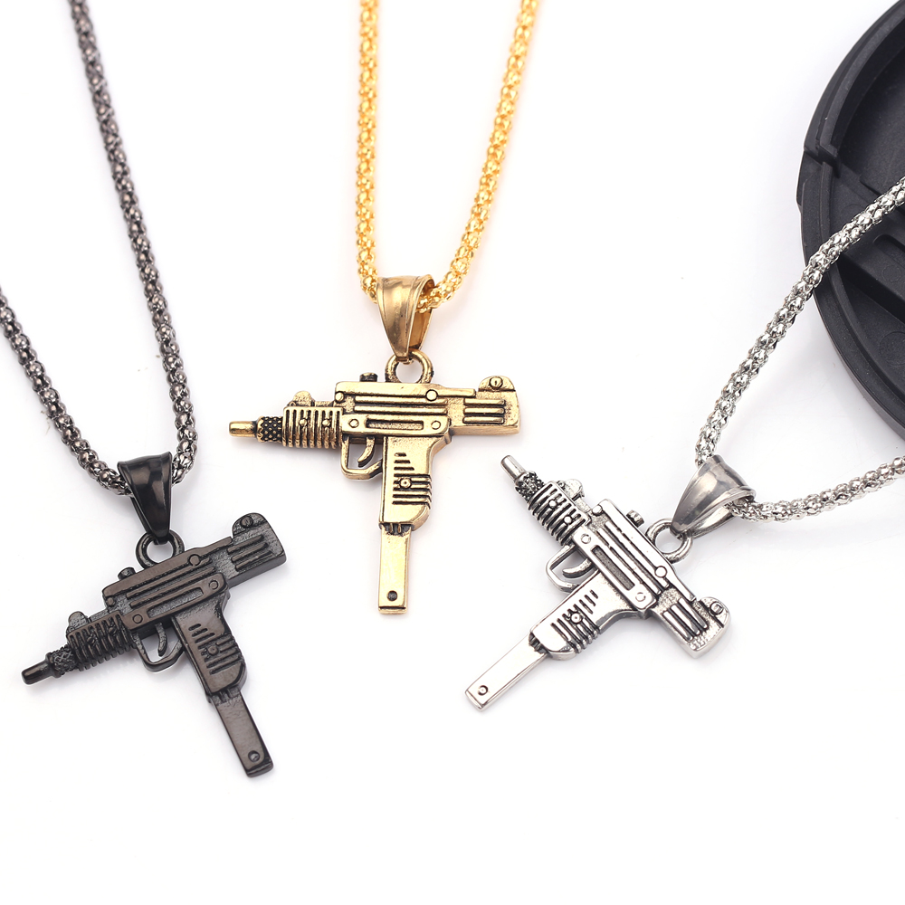 Men Accessories Fashion - قلادة على شكل مسدس أوزي -