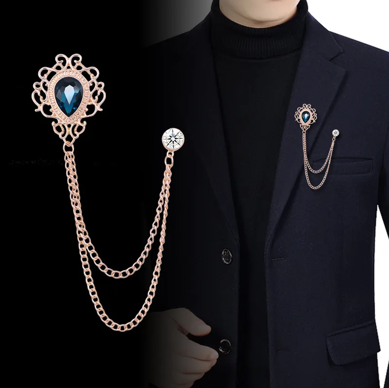 Men Accessories Fashion - جديد خمر شرابة سلسلة حجر الراين