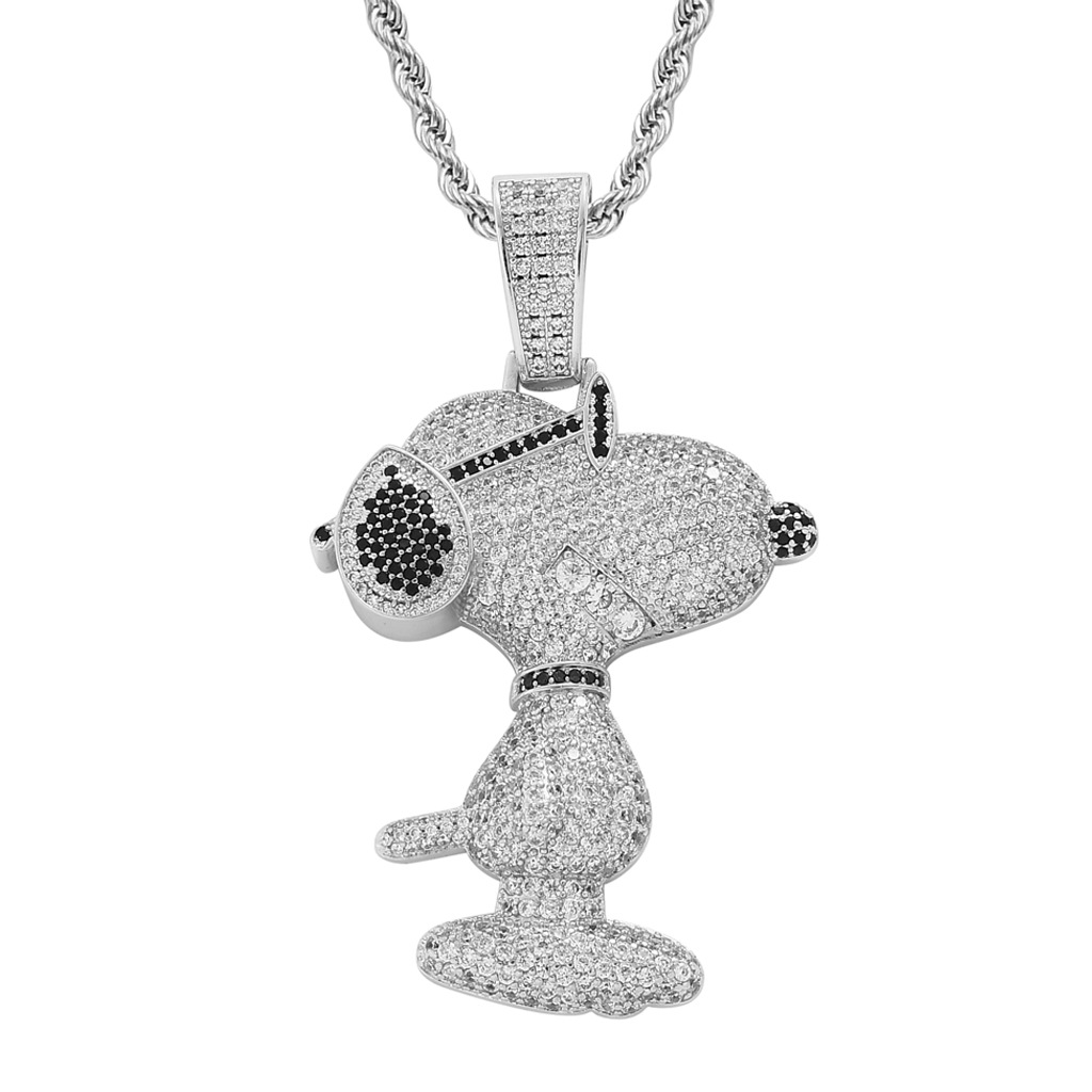 Men Accessories For Birthday Gift - قلادة سنوبي الجديدة، قلادة مرصعة بالكامل،
