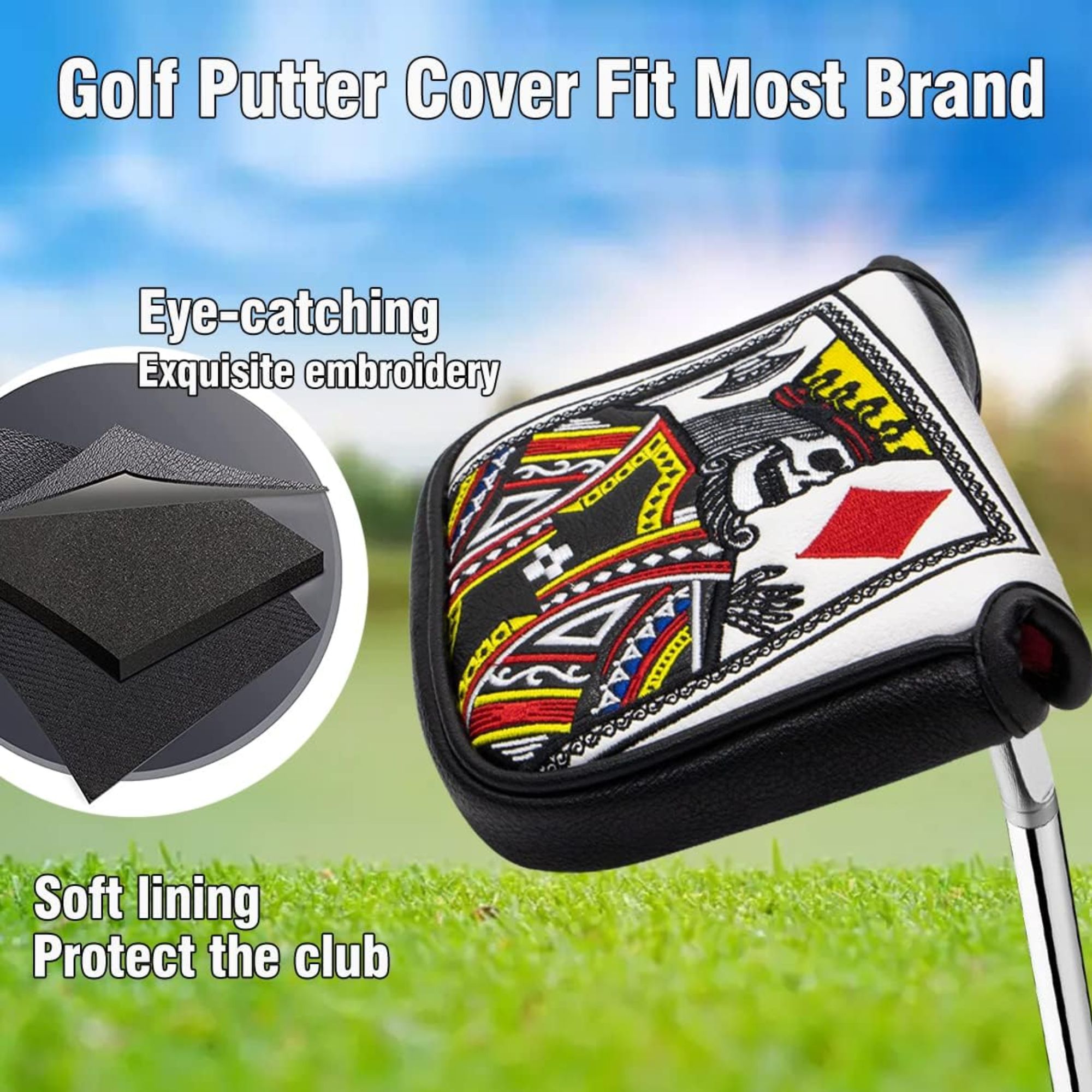 مضرب مطرقة مطرزة ملك القلوب مع - مراجعة Men'S Accessories Golf وسعره