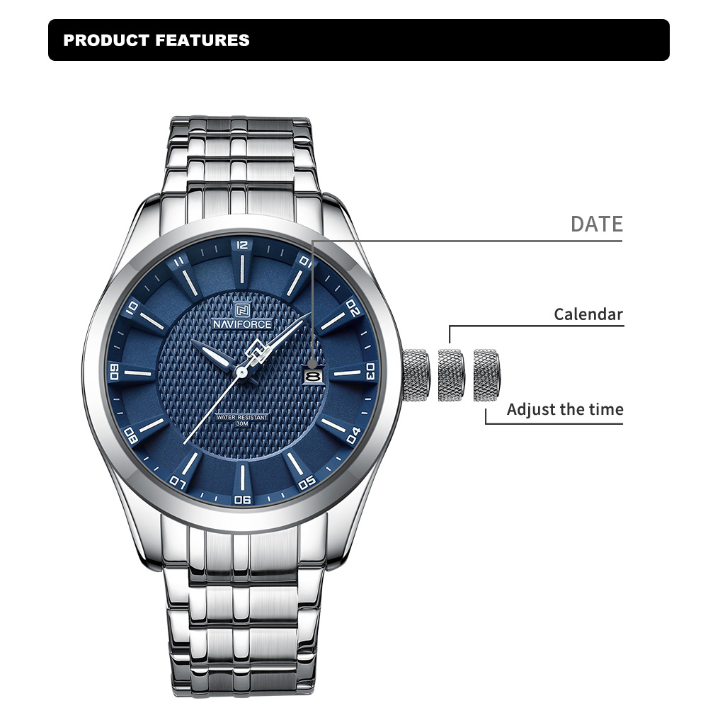 NAVIFORCE-ساعة كوارتز مقاومة ل - مراجعة Men'S Accessories Luxury Brands وسعره