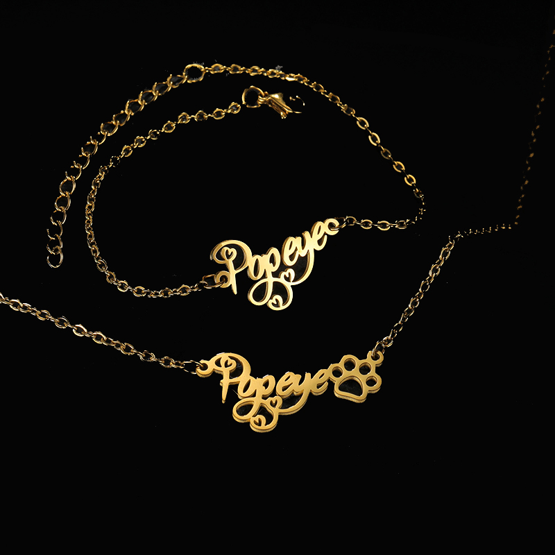 Goxijite تخصيص اسم قلادة مجموع - مراجعة Men Accessories Name وسعره