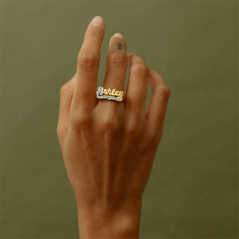 18K خاتم الذهب مع القلب شخصية  - مراجعة Men Accessories Name وسعره